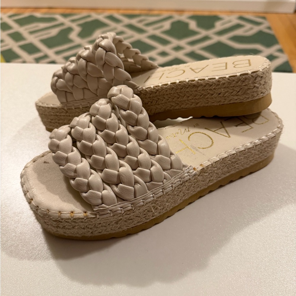 Beach by Matisse Women's Woven Slide Sandals in Light Beige